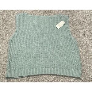 Abercrombie & Fitch Knit Sleeveless Sweater Vest Women's Sz XL Green NEW Ribbed